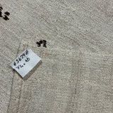 7’4 x 10’  Vintage Organic Hemp Rug Off White Flatweave Rug 5639