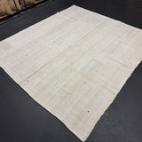 7’ x 8’  Vintage Organic Hemp Rug Off White Flatweave Rug 5643