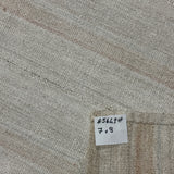 7’ x 8’  Vintage Organic Hemp Rug Off White Flatweave Rug 5643