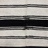 6’11 x 10’10 Organic Hemp Rug and Goat Hair Off White + Brown Vintage Flatweave Kilim 3166