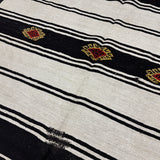 6’11 x 10’10 Organic Hemp Rug and Goat Hair Off White + Brown Vintage Flatweave Kilim 3166