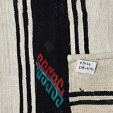 6’11 x 10’10 Organic Hemp Rug and Goat Hair Off White + Brown Vintage Flatweave Kilim 3166