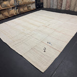 10’6 x 12’2  Vintage Organic Hemp Rug Off White Flatweave Rug 5637