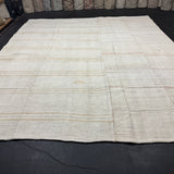10’6 x 12’2  Vintage Organic Hemp Rug Off White Flatweave Rug 5637