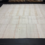 10’6 x 12’2  Vintage Organic Hemp Rug Off White Flatweave Rug 5637
