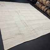 10’6 x 12’2  Vintage Organic Hemp Rug Off White Flatweave Rug 5637
