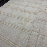 10’6 x 12’2  Vintage Organic Hemp Rug Off White Flatweave Rug 5637