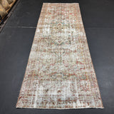 3’5 x 9’9 Classic Vintage Runner Muted Rust, Bone + Turquoise 5486