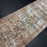 3’5 x 9’9 Classic Vintage Runner Muted Rust, Bone + Turquoise 5486