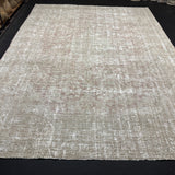 9’4 x 13’ Classic Vintage Rug Muted Beige and Rose Pedal  5430