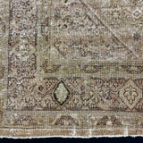 9’ x 12’5 Classic Vintage Rug Muted Dark Camel Beige + Wine 5436