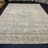 9’6 x 12’6 Classic Vintage Rug Muted Gray-Beige, Sage & Blue 5438