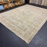 9’6 x 12’6 Classic Vintage Rug Muted Gray-Beige, Sage & Blue 5438