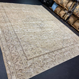 9’6 x 12’6 Classic Vintage Rug Muted Gray-Beige, Sage & Blue 5438