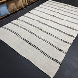 7’ x 11’5 Organic Hemp Rug and Goat Hair Off White + Brown  5641