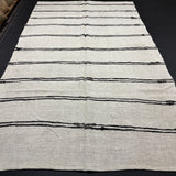 7’ x 11’5 Organic Hemp Rug and Goat Hair Off White + Brown  5641