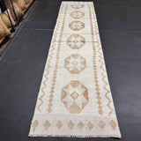 2’8 x 11’ Vintage Herki Runner Cream & Light Brown 5620