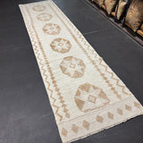 2’8 x 11’ Vintage Herki Runner Cream & Light Brown 5620
