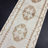 2’8 x 11’ Vintage Herki Runner Cream & Light Brown 5620