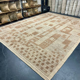 10’5 x 14’2 Moroccan Rug Pure Soft Organic Wool Natural Warm Copper-Beige and Gray-Beige MK4291