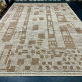 10’5 x 14’2 Moroccan Rug Pure Soft Organic Wool Natural Warm Copper-Beige and Gray-Beige MK4291