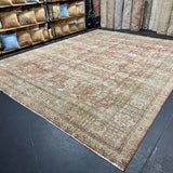 11’4 x 14’3 Classic Vintage Rug Muted Rust, Taupe, Clay Green & Gray 5718