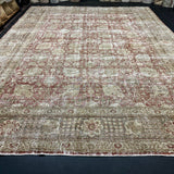 11’4 x 14’3 Classic Vintage Rug Muted Rust, Taupe, Clay Green & Gray 5718