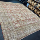 11’4 x 14’3 Classic Vintage Rug Muted Rust, Taupe, Clay Green & Gray 5718