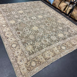 8’1 x 10’3 Classic Vintage Rug Muted  Clay Green- Gray, Beige & Brown 5727