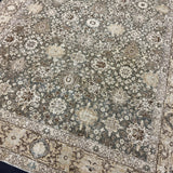 8’1 x 10’3 Classic Vintage Rug Muted  Clay Green- Gray, Beige & Brown 5727
