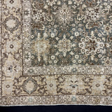 8’1 x 10’3 Classic Vintage Rug Muted  Clay Green- Gray, Beige & Brown 5727