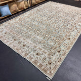 7’10 x 12’1 Classic Vintage Rug Muted Sea Blue, Beige & Brown 5728
