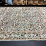 7’10 x 12’1 Classic Vintage Rug Muted Sea Blue, Beige & Brown 5728