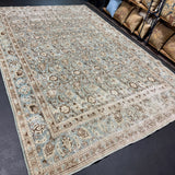7’10 x 12’1 Classic Vintage Rug Muted Sea Blue, Beige & Brown 5728