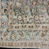 7’10 x 12’1 Classic Vintage Rug Muted Sea Blue, Beige & Brown 5728