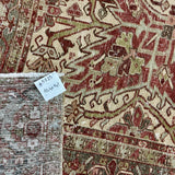 10’4 x 14’1 Classic Antique Heriz Rug Oxblood, Clay Green & Ivory Cream 5725