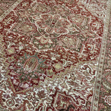9’11 x 13’1 Classic Antique Heriz Rug Olive and Army Green, Warm Red & Ivory 5724