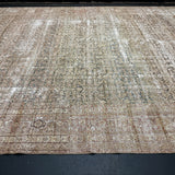 11’ x 14’ Classic Antique Rug Green, Beige, Brown, Rust 5730