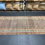 3’4 x 16’7 Classic Antique Runner Muted  Slate, Red, Bone & Chartreuse 5729