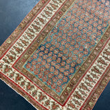 3’4 x 16’7 Classic Antique Runner Muted  Slate, Red, Bone & Chartreuse 5729