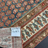 3’4 x 16’7 Classic Antique Runner Muted  Slate, Red, Bone & Chartreuse 5729