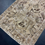 3’8 x 9’9 Classic Vintage Runner Muted Gray- Taupe, Cognac and Clay Green 5690