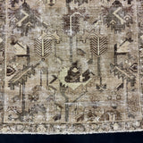 3’8 x 9’9 Classic Vintage Runner Muted Gray- Taupe, Cognac and Clay Green 5690