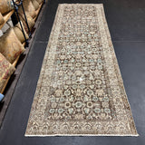 3’5 x 9’10 Classic Vintage Runner Muted Brown, Beige and Turquoise Blue 5695