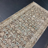 3’5 x 9’10 Classic Vintage Runner Muted Brown, Beige and Turquoise Blue 5695
