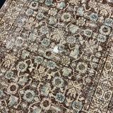 3’5 x 9’10 Classic Vintage Runner Muted Brown, Beige and Turquoise Blue 5695
