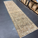 2’10 x 11 Classic Vintage Runner Muted Blush Beige , Green &  Bone 5700