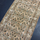 2’10 x 11 Classic Vintage Runner Muted Blush Beige , Green &  Bone 5700