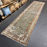 3’4 x 13’3 Classic Antique Runner Muted Midnight Blue, Rust & Bone 5694