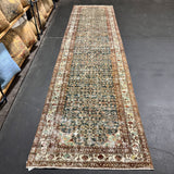3’4 x 13’3 Classic Antique Runner Muted Midnight Blue, Rust & Bone 5694